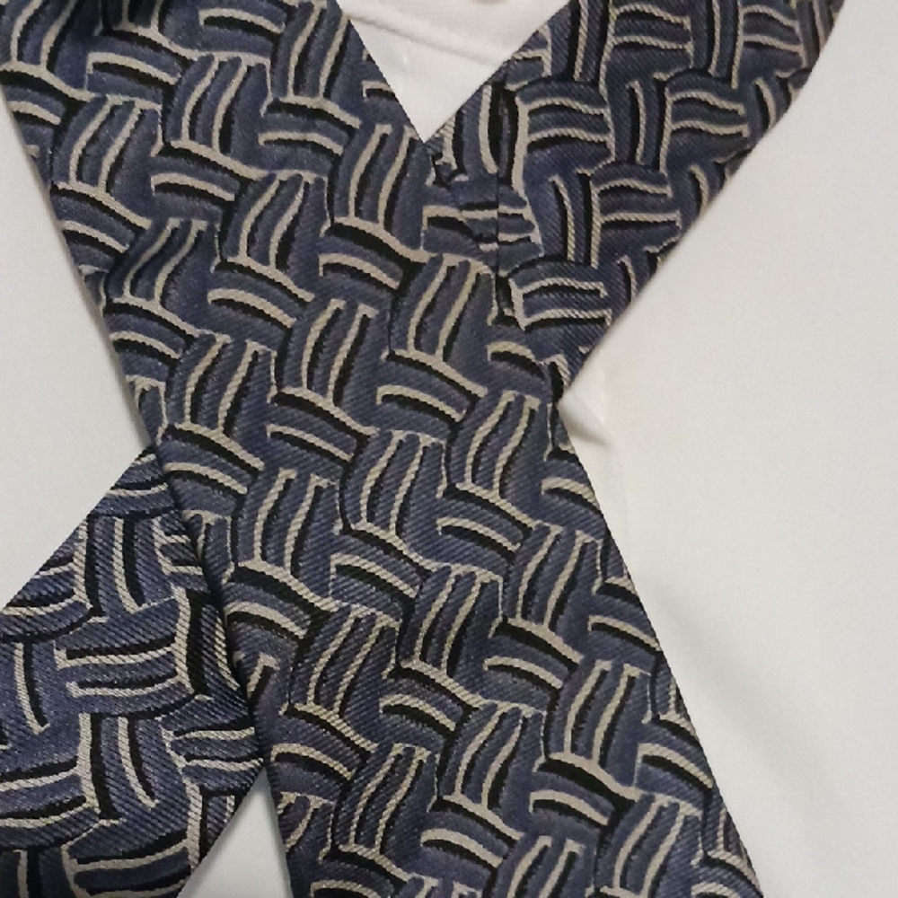 Valentino Blue and Black Patterned Tie